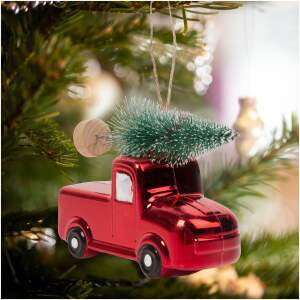 Afbeelding van Kerstboomversiering - kleine auto met dennenboom - 10 x 4,5 x 8 cm 1 Stuks [58529] - 01 58529 web