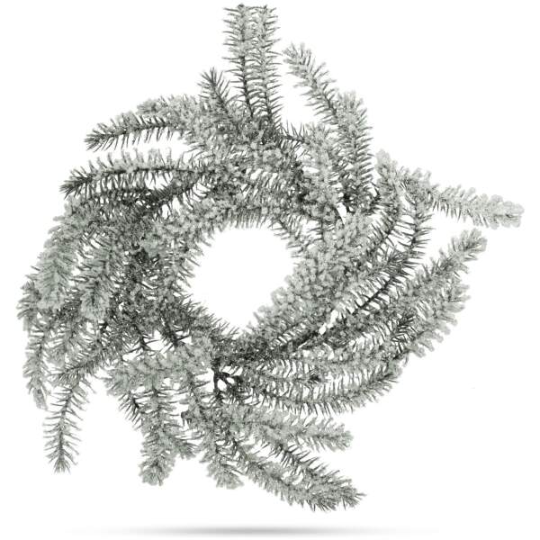 Afbeelding van Kerstdecoratie - krans - groen, besneeuwd - 27 cm 1 Stuks [58530A] - 01 58530A web