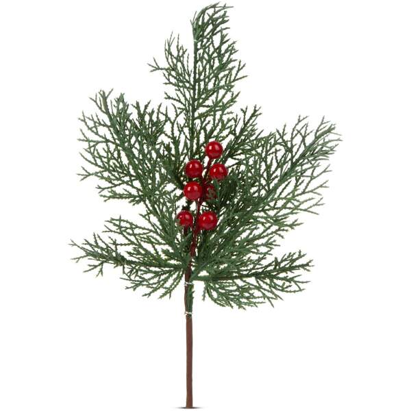 Afbeelding van Kerstdecoratie - dennentak met rode bessen - 35 cm 1 Stuks [58531] - 01 58531 web