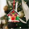 Afbeelding van Kerst magnetische decoratie - 2 in 1 - peperkoekenhuisje met sneeuwpop - 85 x 75 mm 1 Stuks [58553B] - 01