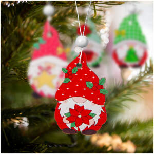 Afbeelding van Kerstboomdecoratieset - hangend, houten elfjes - 4 soorten - 12 stuks / verpakking 1 Stuks [58565B] - 01