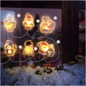 Afbeelding van Kerst LED lichtsnoer - gel raamsticker - 6 LED's - 2 x AA 1 Stuks [58568A] - 01 58568A web