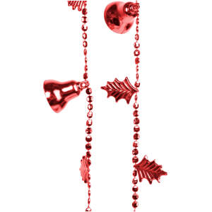 Afbeelding van Kerstkrans met belletjes - glanzend rood - 260 cm 1 Stuks [58570C] - 01 58570C web