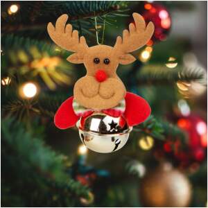 Afbeelding van Kerstboomversiering - Rendier met bel - 11 x 10 cm 1 Stuks [58589B] - 01 58589B web