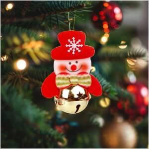 Afbeelding van Kerstboomversiering - Sneeuwpop met bel - 11 x 10 cm 1 Stuks [58589C] - 01 58589C web