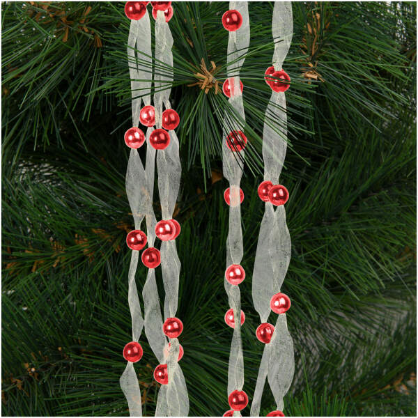 Afbeelding van Kerst organza slinger - 2,7 m - 10 mm - rood 1 Stuks [58615A] - 01 58615 web