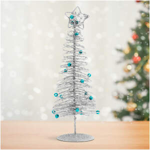 Afbeelding van Kerst, glitter, metalen kerstboom - 28 cm - zilver 1 Stuks [58622C] - 01 58622C web