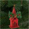 Afbeelding van Kerstglitterkerk met hanger - 16 x 6,5 cm - rood 1 Stuks [58677A] - 01 58677A web