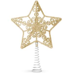 Afbeelding van Kerstboomtopversiering - stervorm - 20 x 15 cm - goud 1 Stuks [58679C] - 01 58679C web