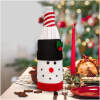 Afbeelding van Kerst drankfleshouder - 3D Sneeuwpop - polyester - 27 x 12 cm 1 Stuks [58728B] - 01 58728B web