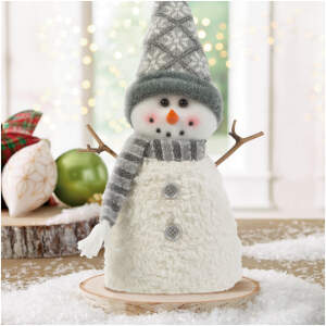 Afbeelding van Kerst sneeuwpop decoratie - met stokhanden, met hoed - 35 x 22 cm 1 Stuks [58730A] - 01 58730A web