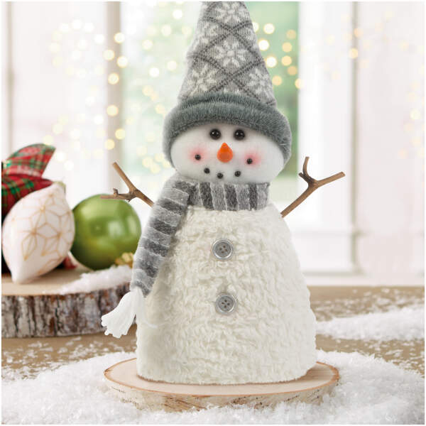Afbeelding van Kerst sneeuwpop decoratie - met stokhanden, met hoed - 35 x 22 cm 1 Stuks [58730A] - 01 58730A web