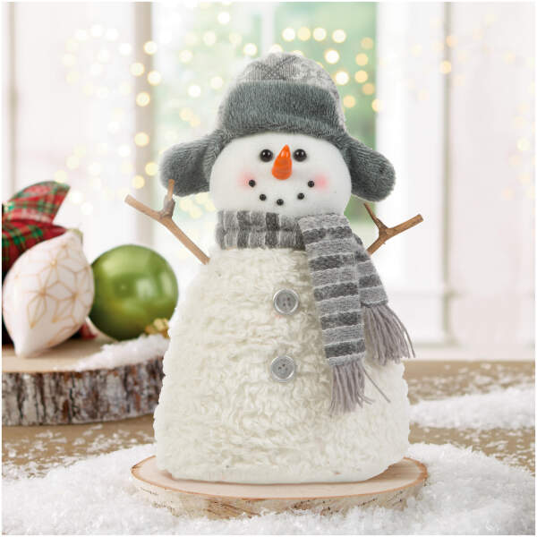 Afbeelding van Kerst sneeuwpop decoratie - met stokhanden, met hoed - 35 x 22 cm 1 Stuks [58730B] - 01 58730B web