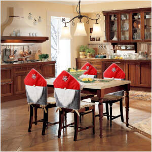 Afbeelding van Kerststoeldecoratie - Scandinavische elf - 50 x 60 cm - rood / grijs 1 Stuks [58735A] - 01 58735A web