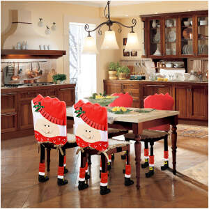 Afbeelding van Kerststoel decoratieset - Sneeuwpop - 50 x 55 cm - rood/wit 1 Stuks [58736B] - 01 58736B web
