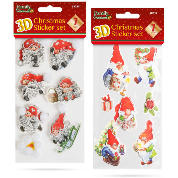 Afbeelding van Kerst 3D stickerset - 2 soorten 1 Stuks [58745] - 01 58745 web