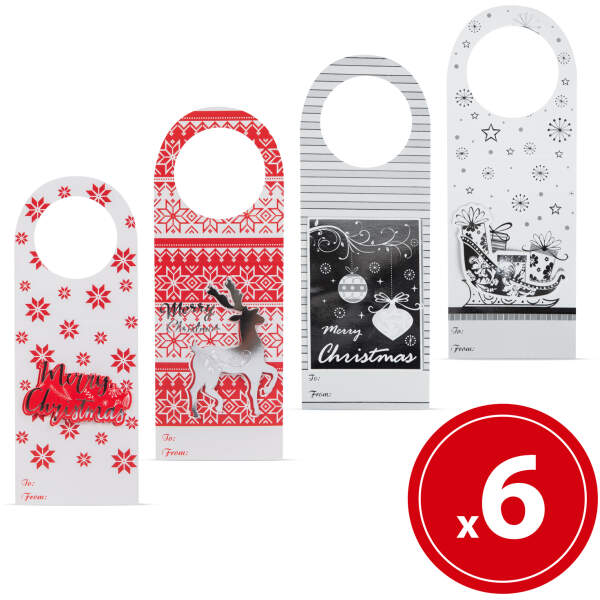 Afbeelding van Kerstdrankfles wenskaart - 4 soorten - 6 stuks / verpakking 1 Stuks [58746] - 01 58746 web