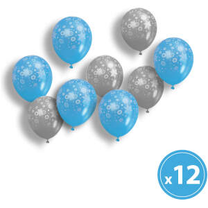Afbeelding van Ballonnenset - blauw-zilver met kerstmotieven - 12 stuks / verpakking 1 Stuks [58753] - 01 58753 web