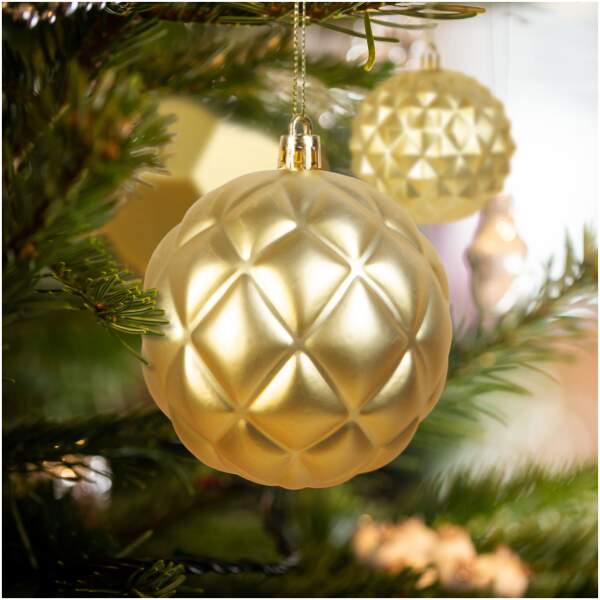 Afbeelding van Kerstboomdecoratieset - baldecoratie - goud - 6 stuks / verpakking 1 Stuks [58762A] - 01 58762A web