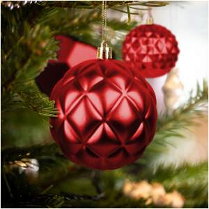 Afbeelding van Kerstboomdecoratieset - baldecoratie - rood - 6 stuks / verpakking 1 Stuks [58762C] - 01 58762C web