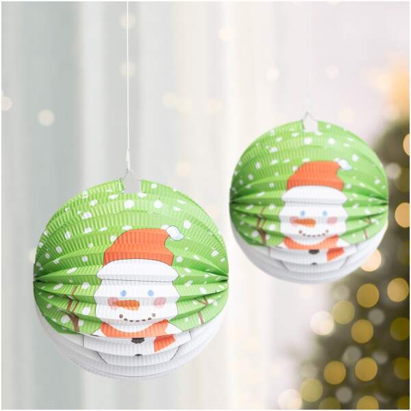 Afbeelding van Kerstlantaarn - Sneeuwpoppatroon - 25 cm 1 Stuks [58765B] - 01 58765B web