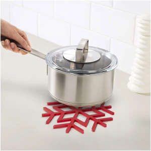 Afbeelding van Siliconen afwasmat - sneeuwvlok - rood - 17 cm 1 Stuks [58767] - 01 58767 web