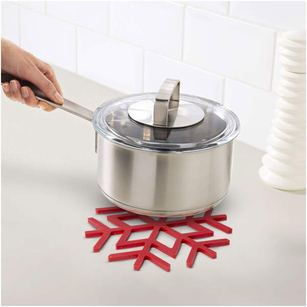 Afbeelding van Siliconen afwasmat - sneeuwvlok - rood - 17 cm 1 Stuks [58767] - 01 58767 web
