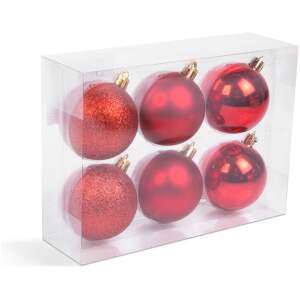 Afbeelding van Kerstboomdecoratieset - rood - 6 stuks / set 1 Stuks [58773B] - 01 58773B web