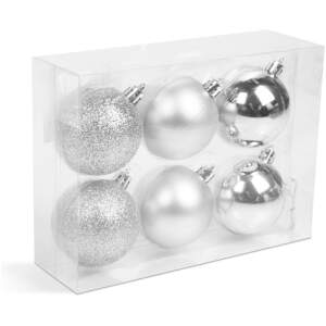 Afbeelding van Kerstboomdecoratieset - zilver - 6 stuks / set 1 Stuks [58773C] - 01 58773C web