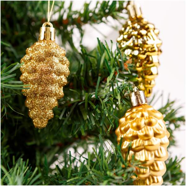 Afbeelding van Kerstboomdecoratieset - rode kegel - 6 cm - 6 stuks / set 1 Stuks [58784A] - 01 58784A web