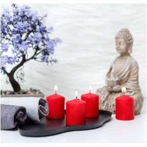 Afbeelding van Kaarsenset - rood, ongeparfumeerd - 4 x 45 g 1 Stuks [58813A] - 01 58813A web