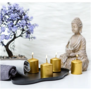 Afbeelding van Kaarsenset - goud, ongeparfumeerd - 4 x 45 g 1 Stuks [58813B] - 01 58813B web