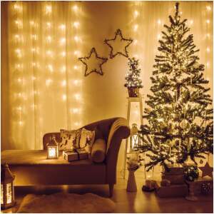 Afbeelding van Lichtgordijn - 200 LED's - warm wit - netvoeding - IP44 - 4,2 m - 8 programma's 1 Stuks [58901A] - 01