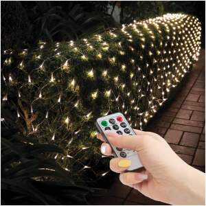 Afbeelding van LED-lichtnet - 100 warmwitte LED's - 1,5 x 1,5 m - 230V - met afstandsbediening 1 Stuks [58908A] - 01