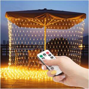 Afbeelding van LED-lichtnet - 190 warmwitte LED's - 3 x 2 m - 230V - met afstandsbediening 1 Stuks [58909A] - 01 58909A