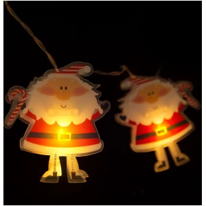 Afbeelding van LED lichtsnoer - Kerstman - 10 LED - 1,35 meter - warmwit - 2 x AA 1 Stuks [58912] - 01 58912 web