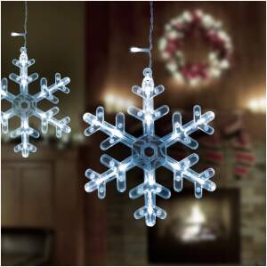 Afbeelding van LED-lichtgordijn - sneeuwvlok - 3 x 0,75 m - 224 koelwitte LED's - IP44 1 Stuks [58916] - 01 58916 web