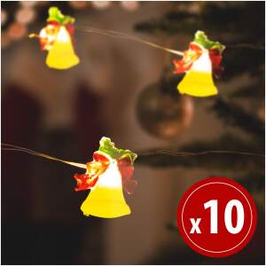 Afbeelding van LED lichtsnoer - bellen - 2,2 meter - 20 LED - warm wit - 2 x AA 1 Stuks [58925] - 01 58925 web