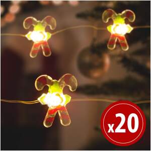 Afbeelding van LED lichtsnoer - zuurstok - 2,2 meter - 20 LED's - warm wit - 2 x AA 1 Stuks [58927] - 01 58927 web
