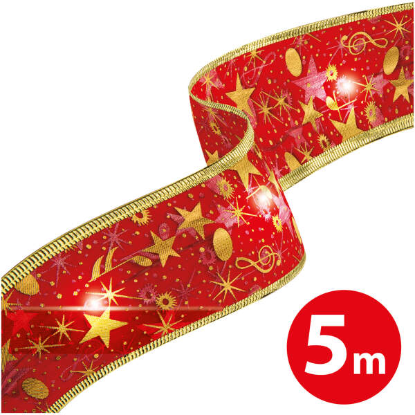 Afbeelding van Kerst LED lint - rood - 5 mx 5 cm - 50 LED - USB 1 Stuks [58933J] - 01 58933J web