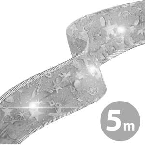 Afbeelding van Kerst LED-lint - zilver - 5 mx 5 cm - 50 LED's - USB 1 Stuks [58933L] - 01 58933L web
