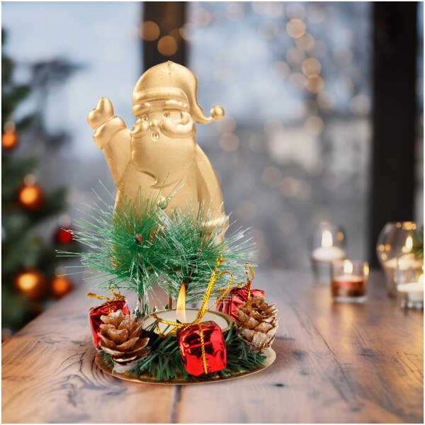 Afbeelding van Adventsdecoratie - met kaarsenhouder - koper, kerstman - 8 x 13 cm 1 Stuks [58946B] - 01 58946B web