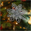 Afbeelding van Kerstversiering - met clips - glitterbloem - zilver - 3 stuks / verpakking 1 Stuks [58947B] - 01 58947B web 1