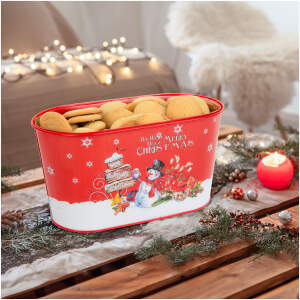 Afbeelding van Kerst metalen mand - sneeuwpop - 23 x 11,5 x 11,5 cm 1 Stuks [58953C] - 01 58953C web