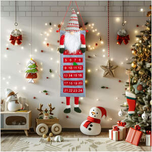 Afbeelding van Adventskalender - 3D met Scandinavische elf - textiel - 100 x 28 cm 1 Stuks [58964] - 01 58964 web
