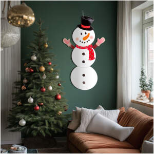 Afbeelding van Kerstdecoratie - sneeuwpop - papier - 90 cm 1 Stuks [58965B] - 01 58965B web