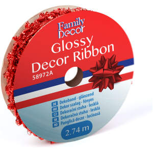 Afbeelding van Decoratielint - glanzend - 2,74 m - rood 1 Stuks [58972A] - 01 58972A web