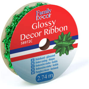 Afbeelding van Decoratielint - glanzend - 2,74 m - groen 1 Stuks [58972C] - 01 58972C web