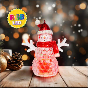 Afbeelding van Kerst LED sneeuwpop - rood - RGB LED - 9 x 8 x 5 cm 1 Stuks [58978A] - 01 58978A web