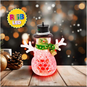 Afbeelding van Kerst LED sneeuwpop - groen - RGB LED - 9 x 8 x 5 cm 1 Stuks [58978B] - 01 58978B web